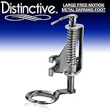 Distinctive Large Metal Darning/Free Motion Sewing Machine Presser Foot - Fits All Low Shank Singer, Brother, Babylock, Euro-Pro, Janome, Kenmore, White, Juki, New Home, Simplicity, Elna and More!