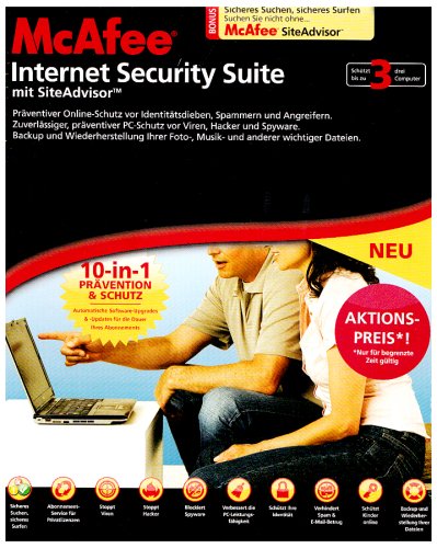 Cover image : McAfee Internet Security Suite 2008 - 3 User - Half Price German Windows XP/2000/Vista