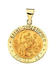 14k Yellow Gold St. Christopher Medal - 18.25 Mm