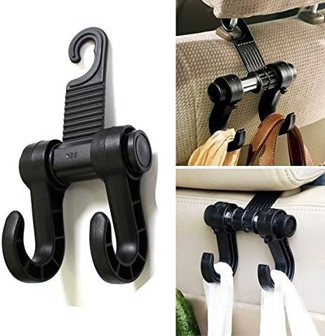 Universal Car Seat Headrest headrest 2-hook hanger for bags, purse, grocery bags and more ,hold 2x6kg Polypropylene plastic