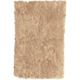 Standard Flokati Area Rug, 8' ROUND, BEIGE