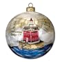 Blown-Glass Ball Ornament - New London Ledge, CT Lighthouse