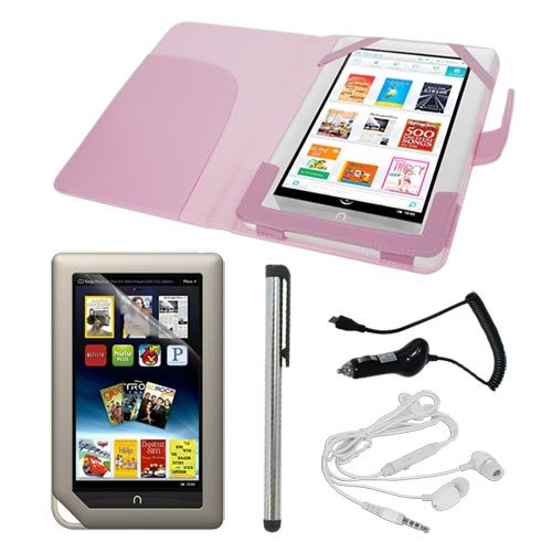 Premium New Pink Leather Case  Clear Screen Protector 