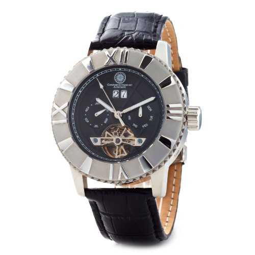 Constantin Durmont Herren-Armbanduhr XL Shenandoah Analog Automatik Leder CD-SHEN-AT-LT-STST-BK