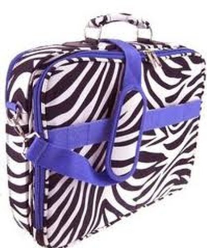 Zebra Laptop Bag Purple Trim 17-Inch