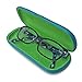 Hard Eyeglass & Suglasses Case with Microfiber Cleaning Cloth | for Men & Women | Small Medium Size Frames| Teal