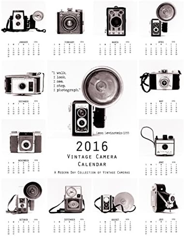 2016 Wall Calendar, Vintage Camera Calendar, Desk Calendar, Vintage Camera Collection, For the Photographer, Gift Idea, Office Decor, Camera Collection Calendar