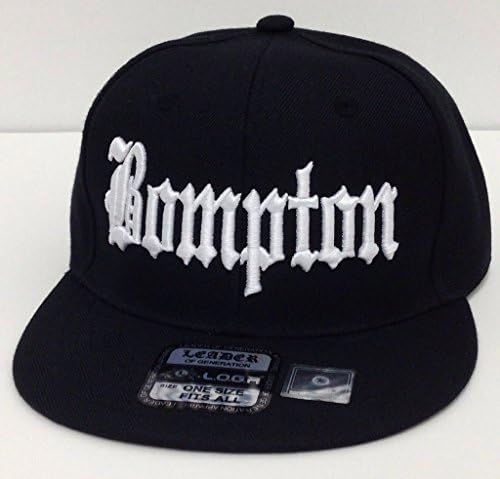 Custom Black Bompton Hip-Hop Snapback Cap Hat Flat Bill Embroidery Ball Cap
