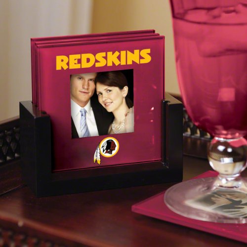 The Memory Company Washington Redskins Art Glass Coaster Set