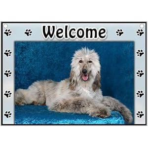 Afghan Hound Welcome Sign