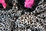Minky Baby Blanket Leopard and Hot Pink with Satin Ruffle Trim