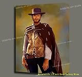 Clint Eastwood MIXED MEDIA ACRYLIC OIL CANVAS ART 20X28X1.5