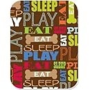Pet Party Printz Eat Sleep Play Everyday Gift Wrap, 7 Square Feet, Brown with Colorful Writing and Bones