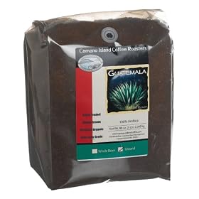Organic Camano Island Coffee Roasters Guatemala, Light Roast, Ground, 80-Ounce Bag