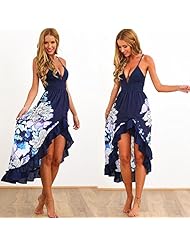 Sexy Halter Sleeveless Flared-Skirt  Stretchy Slit Prom Dress  With Ruffles