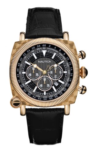 Nautica Men's Leather Square Chronograph Watch #N17514G