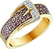 Stunning 14k. Yellow Gold 1/2 Ctw. Chocolate Diamond Belt Buckle Ring Size 7