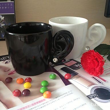 BST Daily Drinkware Mug Ear Shaped Handle Random Color, L12.8cm x W9.5cm x H9.8cm