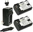 Wasabi Power Battery (2-Pack) and Charger for Canon LP-E6, LP-E6N and Canon EOS 5D Mark II, EOS 5D Mark III, EOS 5DS, EOS 5DS R, EOS 6D, EOS 7D, EOS 7D Mark II, EOS 60D, EOS 60Da, EOS 70D, XC10
