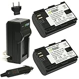 Wasabi Power Battery (2-Pack) and Charger for Canon LP-E6, LP-E6N and Canon EOS 5D Mark II, EOS 5D Mark III, EOS 5DS, EOS 5DS R, EOS 6D, EOS 7D, EOS 7D Mark II, EOS 60D, EOS 60Da, EOS 70D, XC10