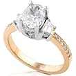 One of a Kind 1 1/2ctw Oval Diamond Ring (GH/SI-I1) in 14kt Rose & White Gold