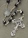 Set of 2 Black Venetian Glass Rosary Beads with Velour Box #3039