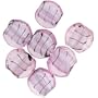 Baby Pink Disc Silver Foil Murano Glass Bracelet Loose Beads