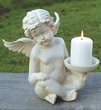 Eigenschaften B & B  / ENGEL KERZENLEUCHTER GARTEN SKULPTUR 20 CM PUTTE DEKO A