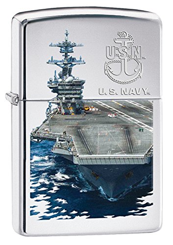 Zippo Pocket Lighter Zippo US Navy Ship High Polish Pocket Lighter, Chrome