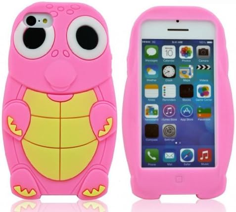 UCGTravel Turtle/Dinosaur Silicone 3D Case Cover for IPhone 5C Pink