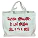 Raising teenagers is like nailing Jell-O to a tree Totebag (Cotton Tote / Bag)