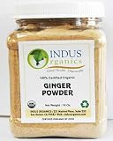 Indus Organic Ginger Powder Spice 1 Lb (1x2 Jars), High Purity & Sulphite Free