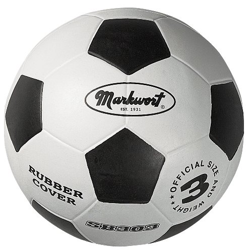 Markwort Youth Size-3 Soccer Balls, White/Black reviews