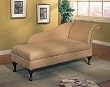 Tan Microfiber Chaise Lounger with Storage Space
