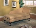 Tan Microfiber Chaise Lounger with Storage Space