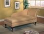 Tan Microfiber Chaise Lounger with Storage Space