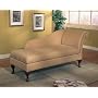 Tan Microfiber Chaise Lounger with Storage Space