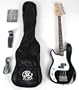 SX BG1K 3/4 LH BK Black Left Handed Bass Guitar Package w/BA1565 AMP and Instructional DVD