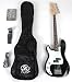 SX BG1K 3/4 LH BK Black Left Handed Bass Guitar Package w/BA1565 AMP and Instructional DVD