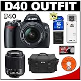 Nikon D40 Digital SLR Camera with 18-55mm AF-S II Zoom Lens + 55-200mm AF-S DX Zoom Lens + 8GB SD Card + Case + Cameta Bonus Accessory Kit
