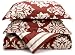 Regency Collection 300 Thread-Count Havana Reversible Floral/Stripe Full/Queen Duvet Set, Spice