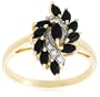 Yellow Gold Plated Sterling Silver Sapphire and Diamond Accent Spiral Ring