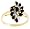 Yellow Gold Overlay Sterling Silver Sapphire w/ Diamond Accent Spiral Ring, Size 5