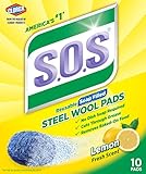S.O.S. Steel Wool Soap Pads, Lemon Fresh, 10 Count (Pack of 6)