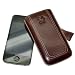 Suncase Ledertasche (Lasche mit R�ckzugfunktion) f�r iPhone 4 / iPhone 4S in braun