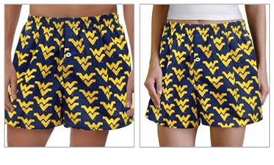 WVU Boxers Lg West Virginia University 100% Cotton Boxer Shorts for HIM or HER- SEARCH BROAD BAY BOXERS FOR MORE DESIGNS Unique GIFT Ideas Man Men Boyfriend Woman Women Ladies Mother Dad Mom CUTE!