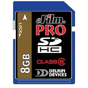 Delkin eFilm Pro 8GB Secure Digital SD Class 6 High Speed 150x Memory Card by Delkin