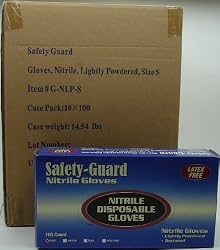 LIGHTLY POWDERED NITRILE GLOVES SMALL - 10 PACK OF 100 (1000 GLOVES)