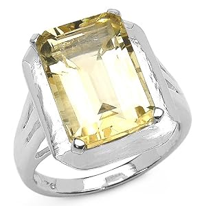 Buy 6.40 Carat Genuine Citrine Sterling Silver Ring by JewelzDirect