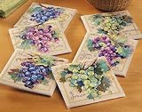 Grapes Coaster Set Needlepoint Kit - 4-1/2X4-1/2 Set Of 6 18 Mesh